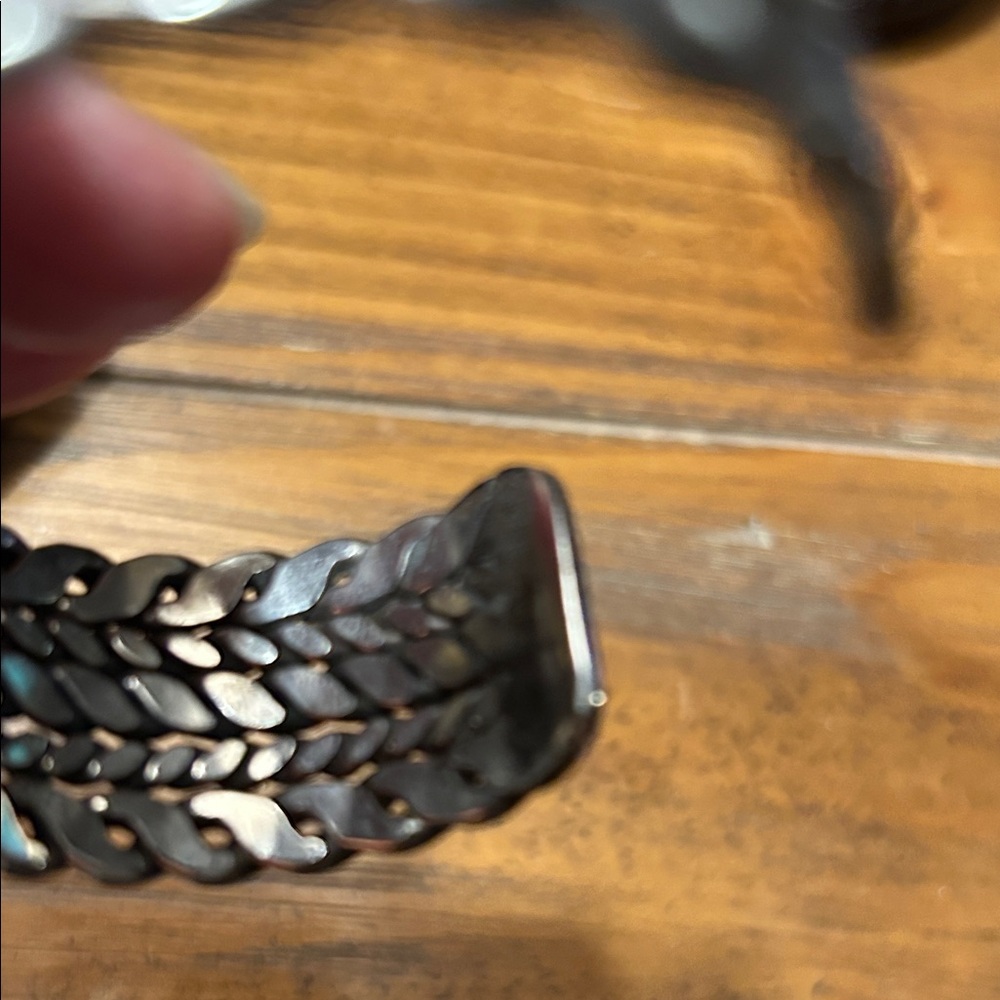 Silver and Turquoise Cuff Bracelet Set - Picture 3 of 4